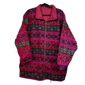 Westbound Sport Reversible Jacket Large Aztec Southwest Vintage 80's Long Coat